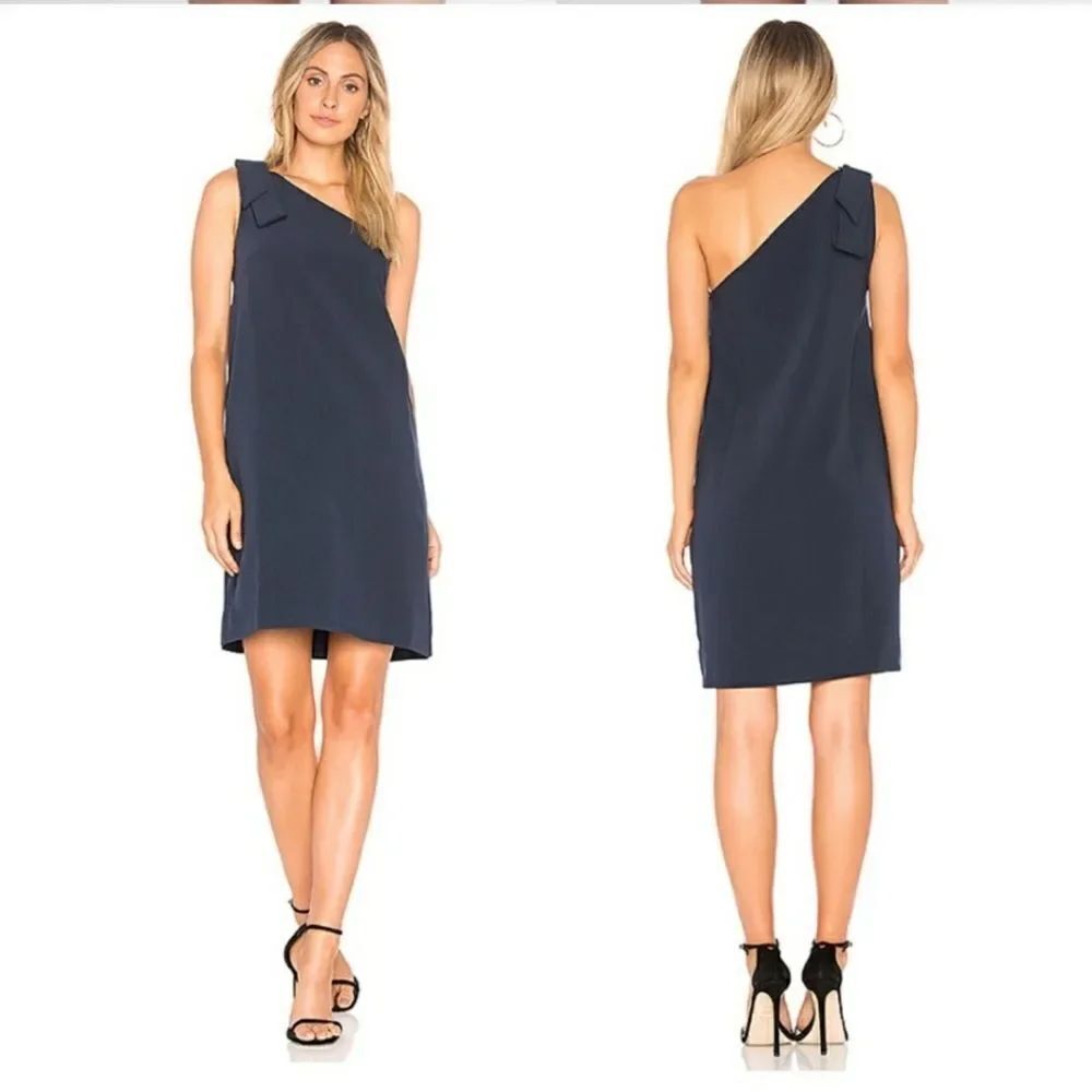 Anthropologie ELLIATT One Shoulder Mini Navy Blue Dress Size S